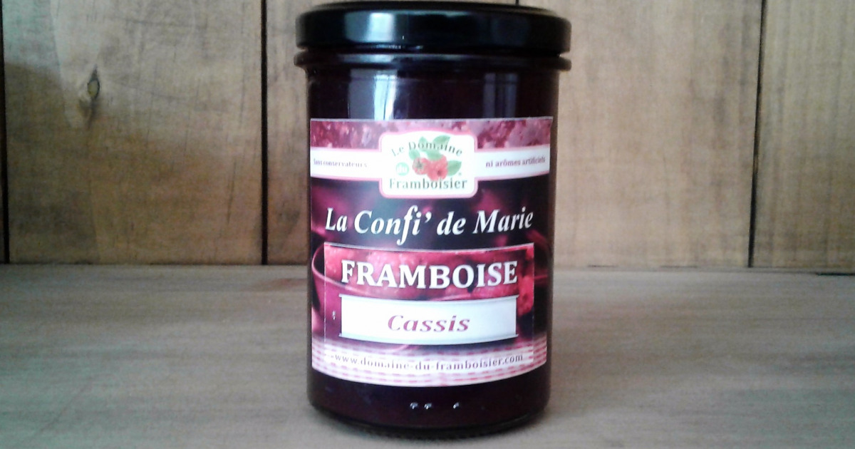 Confiture allégée en sucre Framboise et Cassis 250g