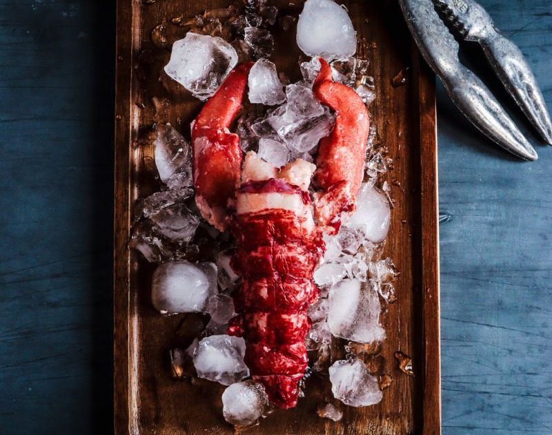 Homard bleu mi-cuit décortiqué