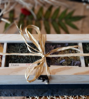Les Viandes du Forez - Coffret de Noël bois vitré assortiment de 4 plantes sauvages séchées  bio