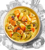 La Brouette - Pour 2 Pers. - Curry Doux De Légumes Aux Cramberries. - Convient aux végétariens