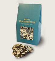 Barre Clandestine - Palets gastronomiques - chocolat noir lacté, amandes grillées, sel rose de l’Himalaya