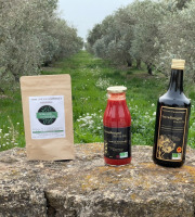Serradimigni Père et Fils - Lot Découverte Huile d'olive 75cl, spiruline comprimés, coulis de tomates