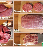 La Ferme DUVAL - [Précommande] Colis hiver steaks hachés de Bœuf Bio rôti - 10 kg