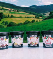 Les Glaces de la Vallée - Coffret Mini crèmes glacées "la Vallée" 24 pots de120 ml 6 x  4 parfums (vanille, chocolat, praliné
