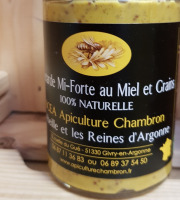 SCEA Apiculture Chambron L'Abeille et les reines d'Argonne - Moutarde mi-forte au miel et grain