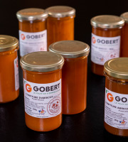 Gobert, l'abricot de 4 générations - Lot découverte 10 pots de confiture d'abricots : bergeron, abricot 60%, miel, romarin, 4 épices