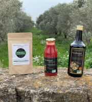 Serradimigni Père et Fils - Lot Découverte Huile d'olive 75cl, spiruline paillettes, coulis de tomates