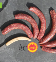 Domaine des Alliers -  Bœuf d'exception - 6 Saucisses de bœuf, AOC Maine-Anjou, BIO – 400 g  [SURGELÉ]