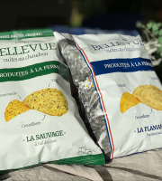 Chips Bellevue - Le Pack Gourmand - Chips au sel de l'île de Ré (10x150g) & Chips à l'ail des ours (10x125g)