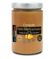 Conserves Guintrand - Compote De Poires Williams De Provence - Vanille - Citron - Allégée En Sucres Yr - Bocal 580 Ml X 8