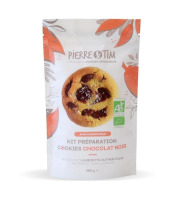 Pierre & Tim Cookies - Kit de Préparation Bio Cookies Chocolat Noir Fleur de Sel x12