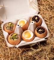 Compagnie Générale de Biscuiterie - Boite de 6 œufs ( 2 œufs caviars, 2 œufs coques & 2 œufs pistaches)