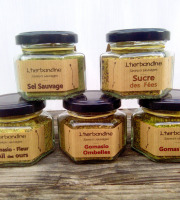 L'herbandine - Lot de 5 condiments sauvages : 3 gomasio, 1 sel, 1 sucre