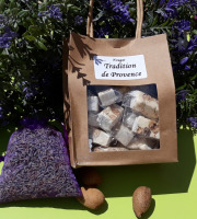 Nougats Laurmar - Ballotin  de Nougat  blanc tendre Tradition  de Provence et son sachet de lavande de Sault