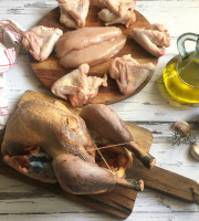 Les poulets de la Marquise - Panier 3 repas : pintade bio + 6 ailes + 2 filets de poulet bio