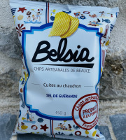 Chips BELSIA - Chips Artisanales (ondulées) au Sel de Guérande - 150g x10