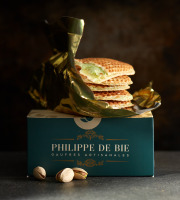 Gaufres Artisanales de Philippe de Bie - Gaufre Pistache, amandes grillées - Boîte de 6