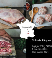Maison BAYLE - Champions du Monde de boucherie 2016 - Colis Caissette d'agneau de Saugue (43) Pâques - 4 Kg  - Avec gigot