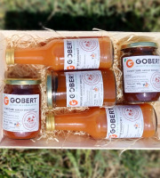 Gobert, l'abricot de 4 générations - Coffret Cadeau Dégustation confitures et nectar d'abricot