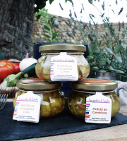 Les Jardins de Saphir - Pickles pour Apéro : Cornichons, Courgettes-curry et Courgettes-cumin 3x180g