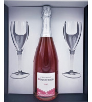 Champagne Deneufchatel - Coffret AOC Champagne Rosé + Flûtes