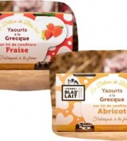 La Ferme de Blas'Lait - Lot Yaourts à la grecque sur lit de confiture Fraise x4 + Abricot x4