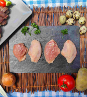 Cailles de Chanteloup - LOT de 5 sachets filets de caille (2500 gr minimum) + 1 terrines de pigeon 190 gr
