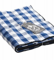 Maison de Vacances - Nappe Bourdon - Toile Mimi Vichy cobalt noir - 145x350