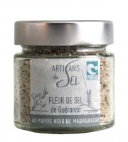 Artisans du Sel - Fleur de Sel de Guérande au Poivre Noir de Madagascar Bio – Verrine 85g | Artisans du Sel