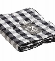 Maison de Vacances - Nappe Bourdon - Toile Mimi Vichy noir - 145x300