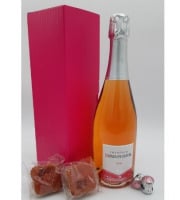 Champagne Deneufchatel - coffret tout en rose : Champagne Rosé et Biscuits de Reims