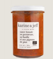 Karine & Jeff - Sauce tomate au parmesan, au basilic et aux pignons de pin 200g