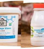 La Ferme de Blas'Lait - Lot Fromage blanc lissé 1kg + Crème fraîche liquide 30%MG