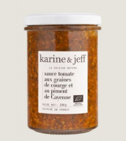 Karine & Jeff - Sauce tomate aux graines de courge et au piment de Cayenne 200g