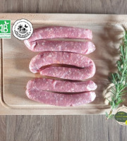 Ferme GAEC Côte Pardin - [Précommande] 12 Saucisses 100 % Veau BIO Race Aubrac - 900 g