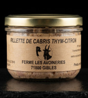 Ferme les Avoineries - Rillette de chevreau thym citron 180g