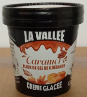 Les Glaces de la Vallée - Coffret  Mini crèmes glacées Caramel fleur de sel de Guérande "la Vallée" 12 pots de120 ml