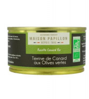 Maison PAPILLON - Artisan depuis 1955 - Terrine BIO de Canard aux Olives Vertes 130g