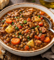 Le Paradis d'Escargot - Ragout de lentilles et son petit bœuf mijoté 1 personne