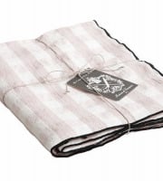 Maison de Vacances - Nappe Bourdon - Toile Mimi Vichy blush noir - 145x300