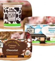 La Ferme de Blas'Lait - Lot Crèmes desserts Chocolat x4 + Yaourts Nature sucrés x4 + Yaourts à la Vanille x4