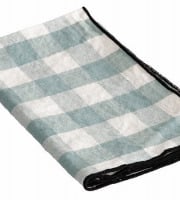 Maison de Vacances - Set de table Bourdon - Toile Mimi Vichy aqua noir - 35x50