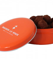 Maison Le Roux - Truffes de Noël - Nature 200g - Boite Orange Métal