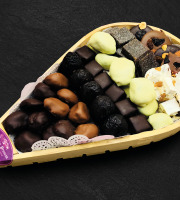 Maison du Pruneau - Cueillette du Gascon - Assortiment Pruneaux Et Chocolats - Claie Agenaise Bois 800g