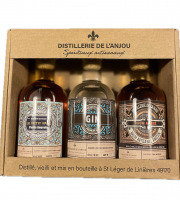 Distillerie de l'Anjou - Coffret de dégustation 3 bouteilles 20cl - Pastis + Gin + Rhum + Produit en Anjou