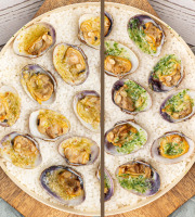 Aperibay – Les Shellfarmers épicuriens - Palourdes beurre d'Amour et Palourdes Beurre persillé - Lot de 4 barquettes