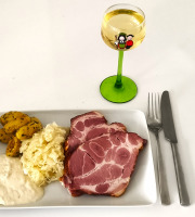 Traiteur Gourmet d'Alsace - Kassler fumé, choucroute, pommes grenailles et Raifort crémeux d'Alsace 500Gr