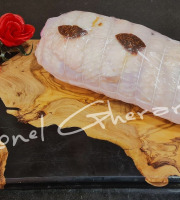 Boucherie Charcuterie Traiteur Lionel Ghérardi - Rôti de Chapon farci Foie gras et Morilles  - 1kg5