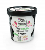 Les Glaces du Semnon - La Mémère - Glace au chocolat blanc coulis de fruits rouges 100% bio 500mL