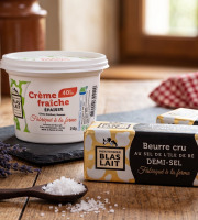 La Ferme de Blas'Lait - Lot Beurre cru demi-sel 200g + Crème fraîche épaisse 40%MG